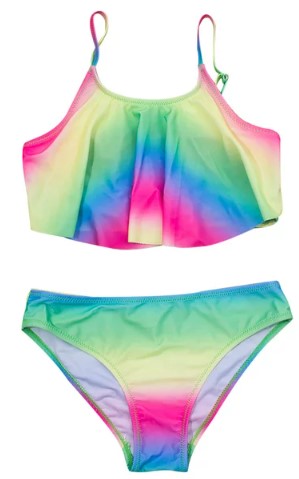 2pc Rainbow Print Swim Suit