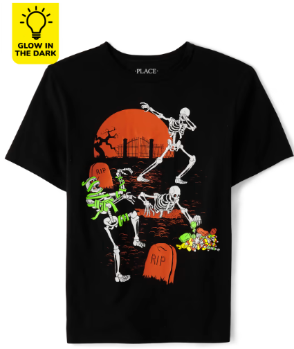 TODDLER & KID Skeleton Graveyard Tee