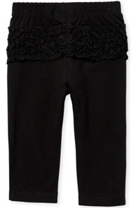 Ruffle Black Leggings