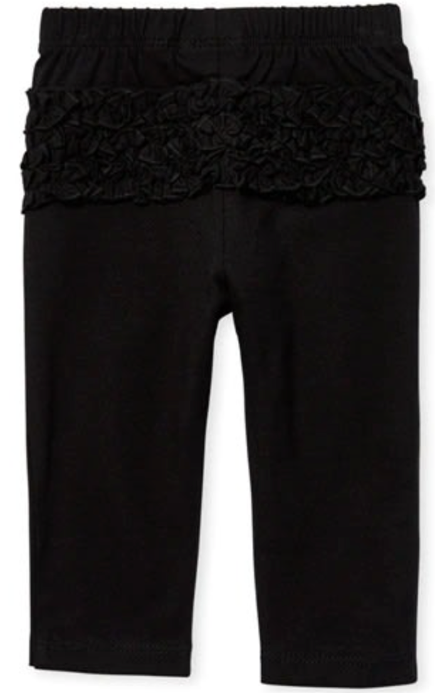 Ruffle Black Leggings