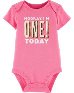 "Hooray I'm One Today" Onesie