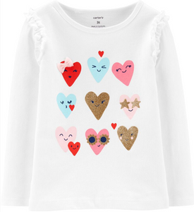 TODDLER Glitter Hearts Tee