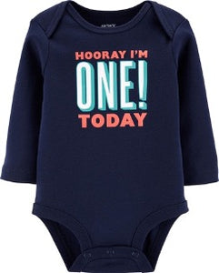 "Hooray I'm One Today" Onesie