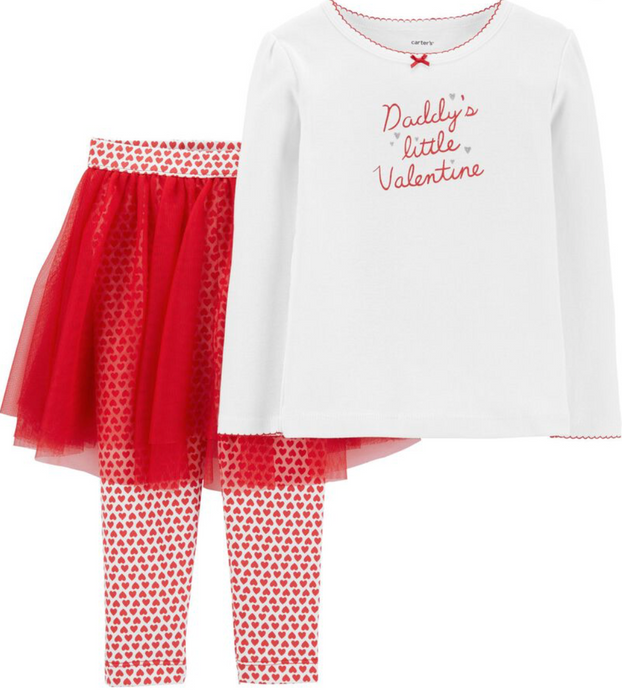 'Daddy's Little Valentine' Tee & Tutu Pant Set