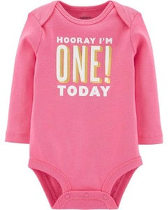 "Hooray I'm One Today" Onesie