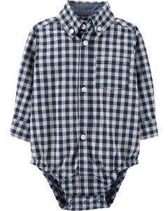 Navy Plaid Onesie