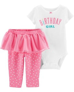 "Birthday Girl" Onesie & Tutu Pant Set