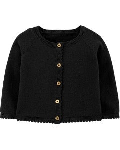 Black Soft Cotton Cardigan