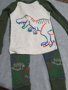 Dino 2-pc Cotton PJ's