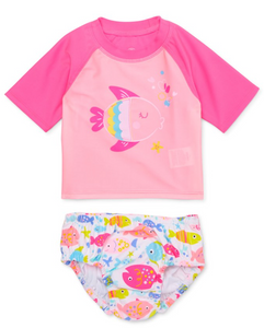 2-pc Fish Swimsuit with Swim Diaper