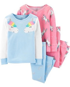 Long Sleeved Unicorn 4-Piece Pj Set