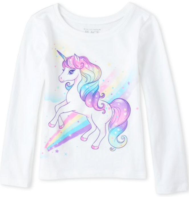 Glitter Rainbow Unicorn Tee