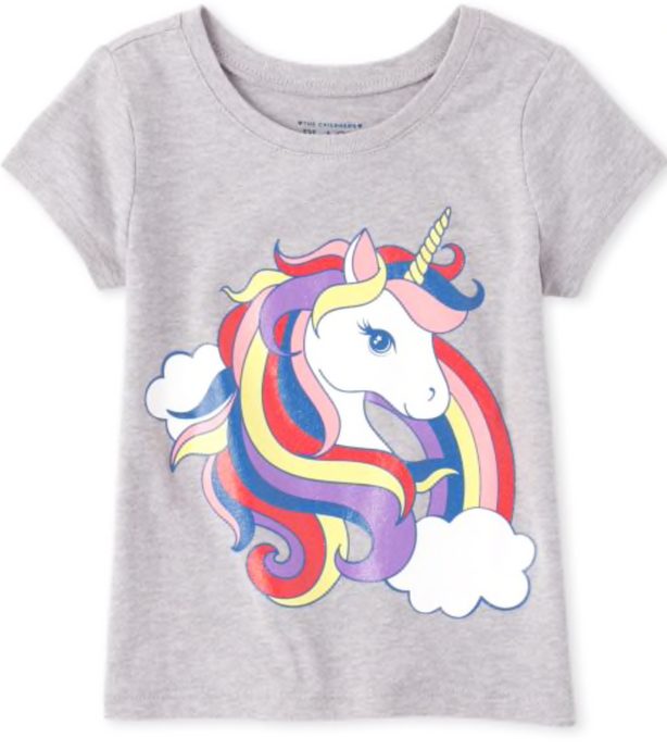 Glitter Rainbow Unicorn Short Sleeve Tee