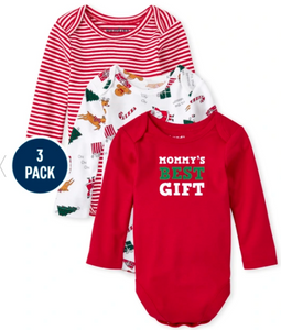 3-Pk Christmas Onesies