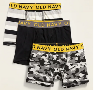 3-pk Gray Camo/Gray Stripes/Black Boxer-Briefs