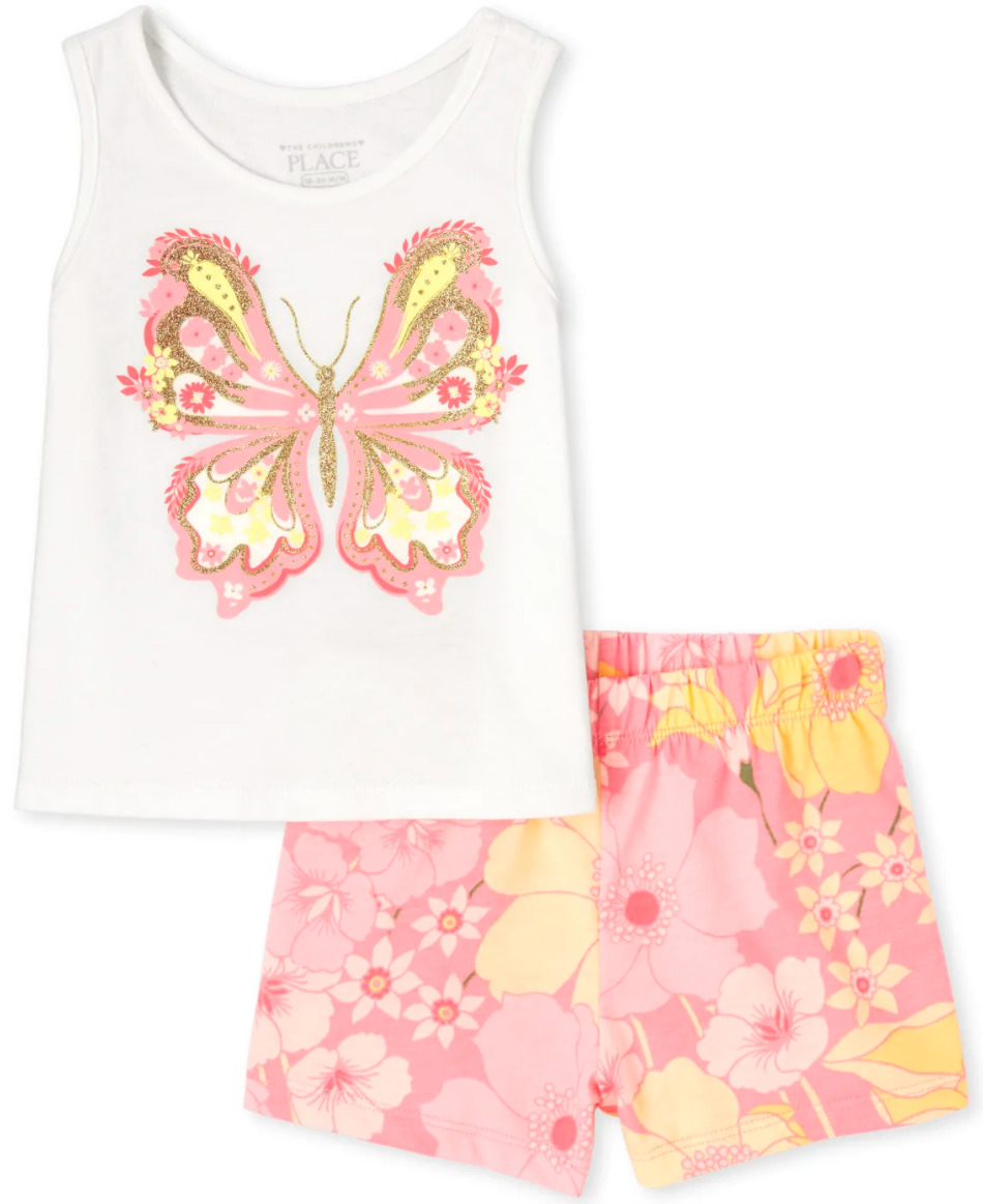 2pc Butterfly Floral Set