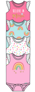 4-pk Rainbow Onesies