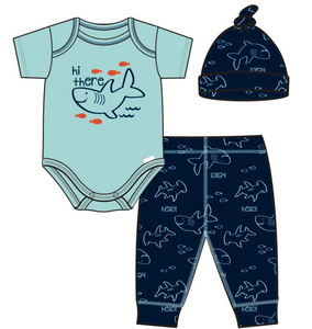 Shark 'Hi There' 3-pc Outfit