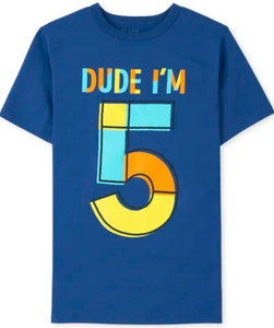 'Dude I'm 5' Birthday Tee