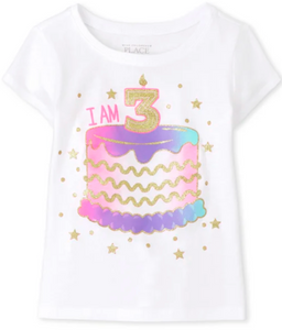 'I Am 3' Birthday Cake Tee