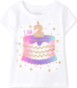 'I Am 2' Birthday Cake Tee