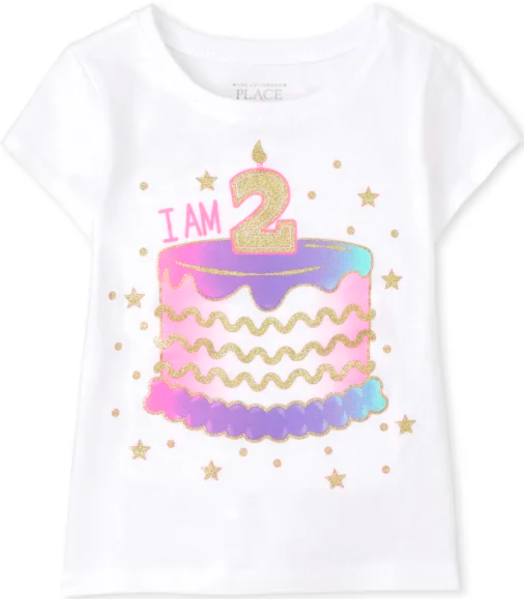 'I Am 2' Birthday Cake Tee