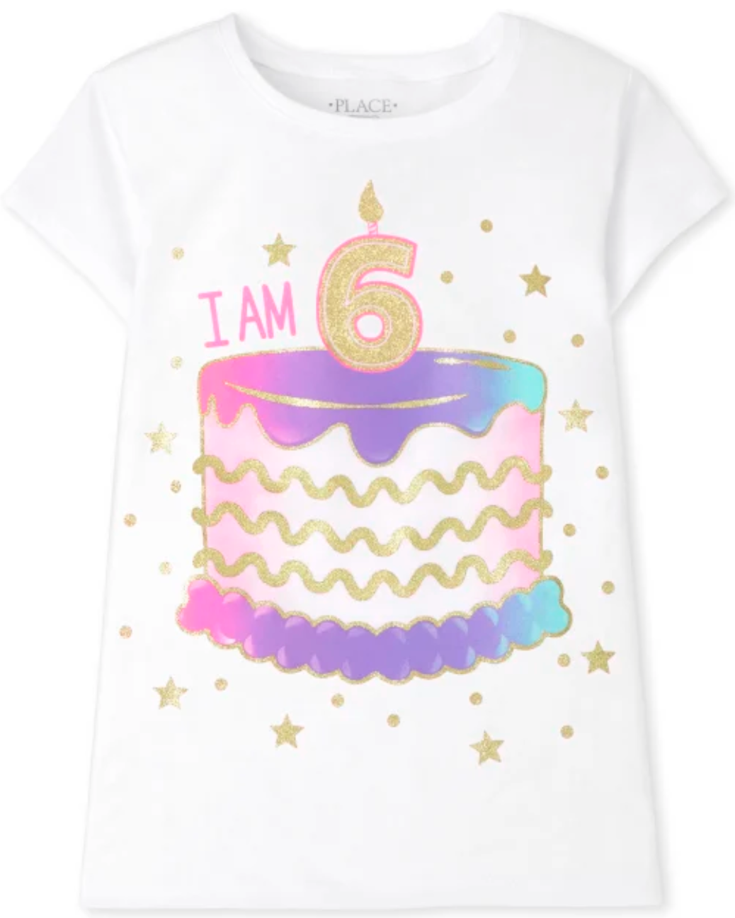 'I Am 6' Birthday Cake Tee