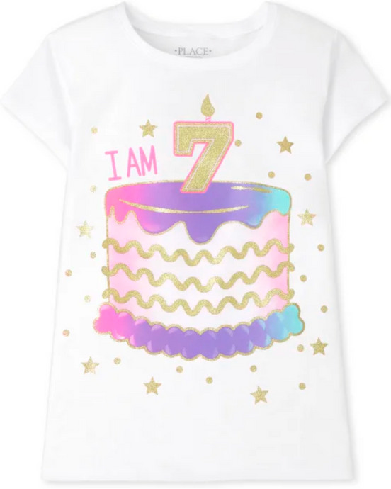 'I Am 7' Birthday Cake Tee