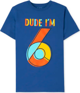 'Dude I'm 6' Birthday Tee