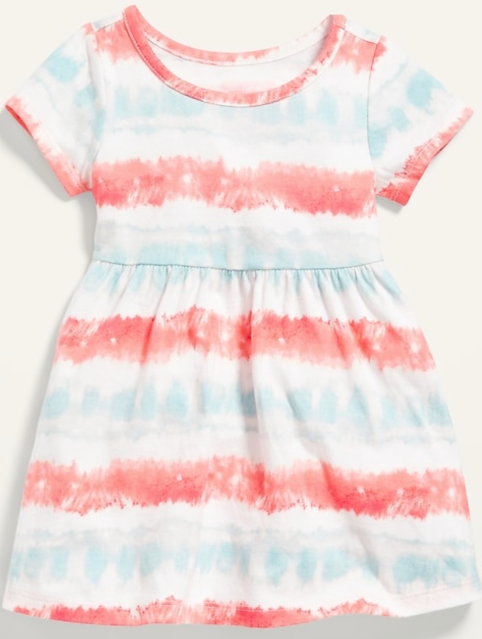 Red & Blue Striped Dress