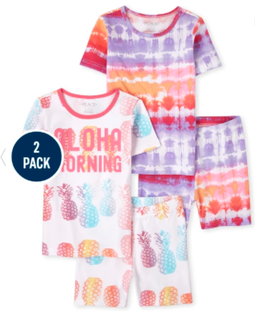 4pc Aloha Tie-Dye Cotton Pjs