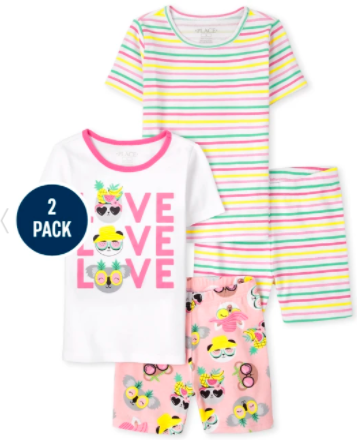 4pc Love/Striped Cotton PJs