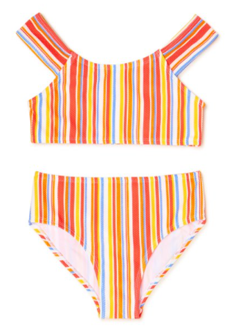 2-pc Striped Bikini Swimsuit