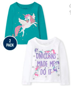 'Unicorns Made Me Do It' 2 pk Tee